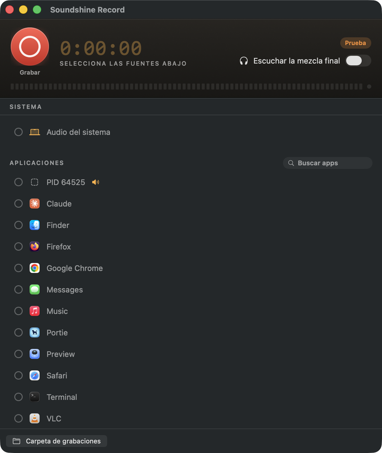 Soundshine Record recording system audio, an app, and a microphone into one file